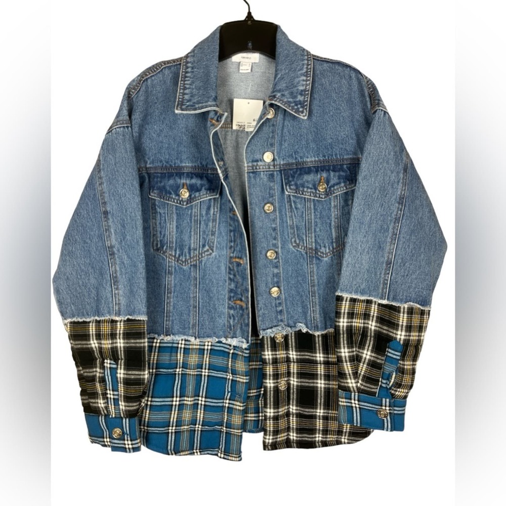 Nwt-Denim and flannel jacket